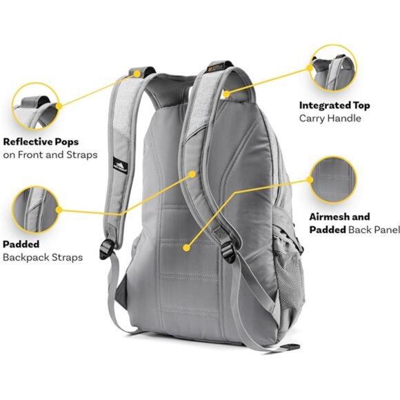 Black Outdoor Loop Backpack, Travel, or Work Bookbag with Tablet Sleeve Bags - Picture 6 of 6